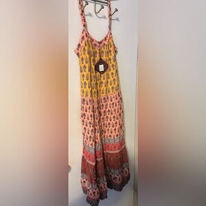 Knox Rose Pink and Yellow Floral Maxi Dress